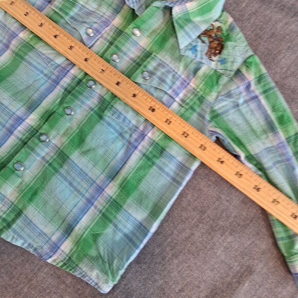 Wrangler Baby Rodeo Vintage Western Embroidered Plaid Shirt - Picture 9 of 10